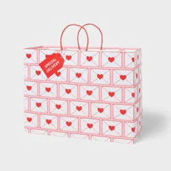 Large Valentines Day Envelope Gift Bag Pink - Spritz™