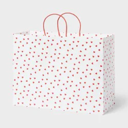 Large Valentines Day Mini Hearts Gift Bag White/Red - Spritz™