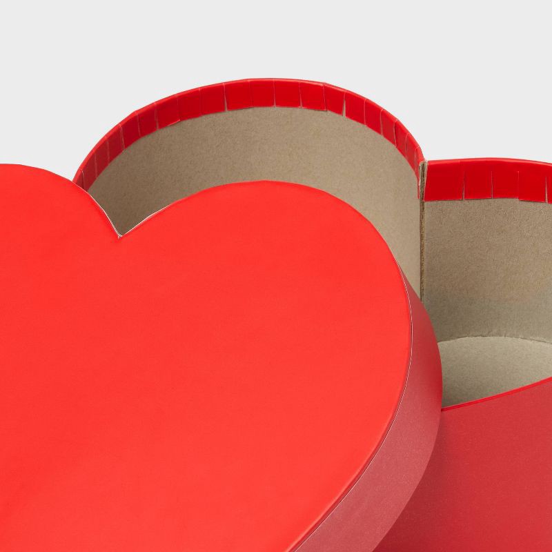 slide 3 of 3, 9"x8.5"x3.3" Valentines Day Heart Gift Box with Lid Red - Spritz™, 1 ct