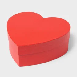 9"x8.5"x3.3" Valentines Day Heart Gift Box with Lid Red - Spritz™
