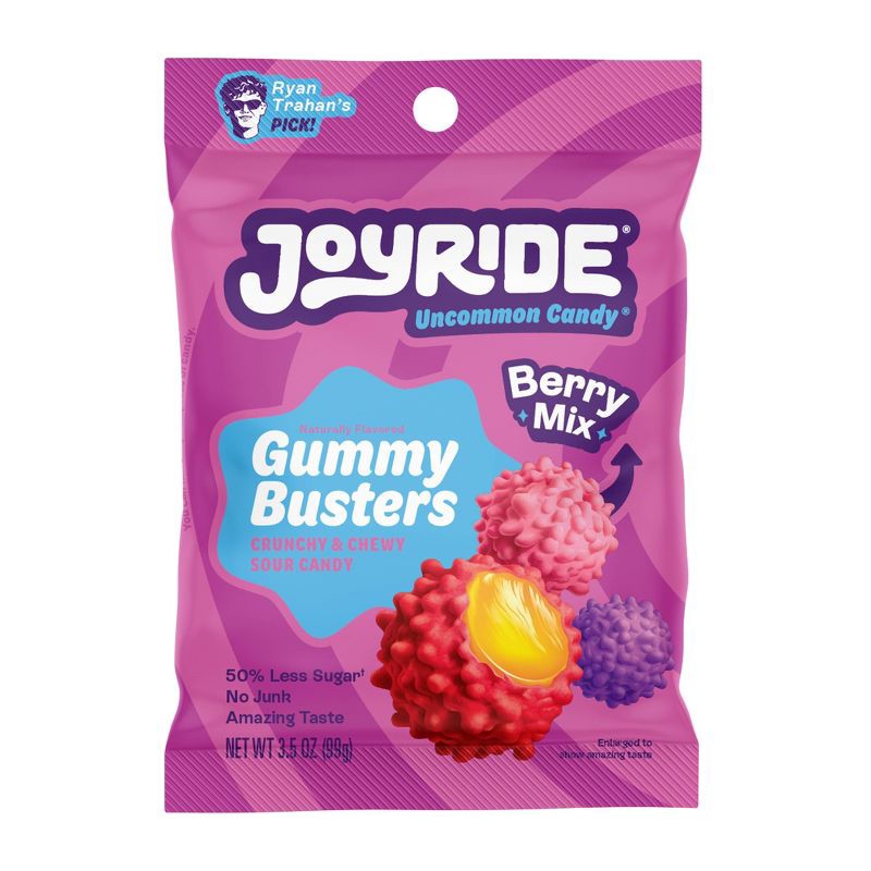 slide 1 of 4, JOYRIDE Crunchy Gummy Candy - Busters Berry Mix - 3.5oz, 3.5 oz