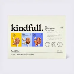 Chicken, Ocean Whitefish and Salmon Recipe Pate Wet Cat Food Variety Pack - Kindfull™ 72oz/24ct