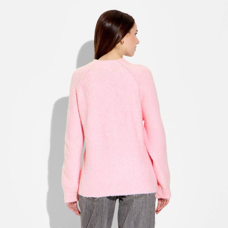 slide 2 of 3, Women's Turtleneck Boucle Tunic Pullover Sweater - Wild Fable™ Light Pink M, 1 ct