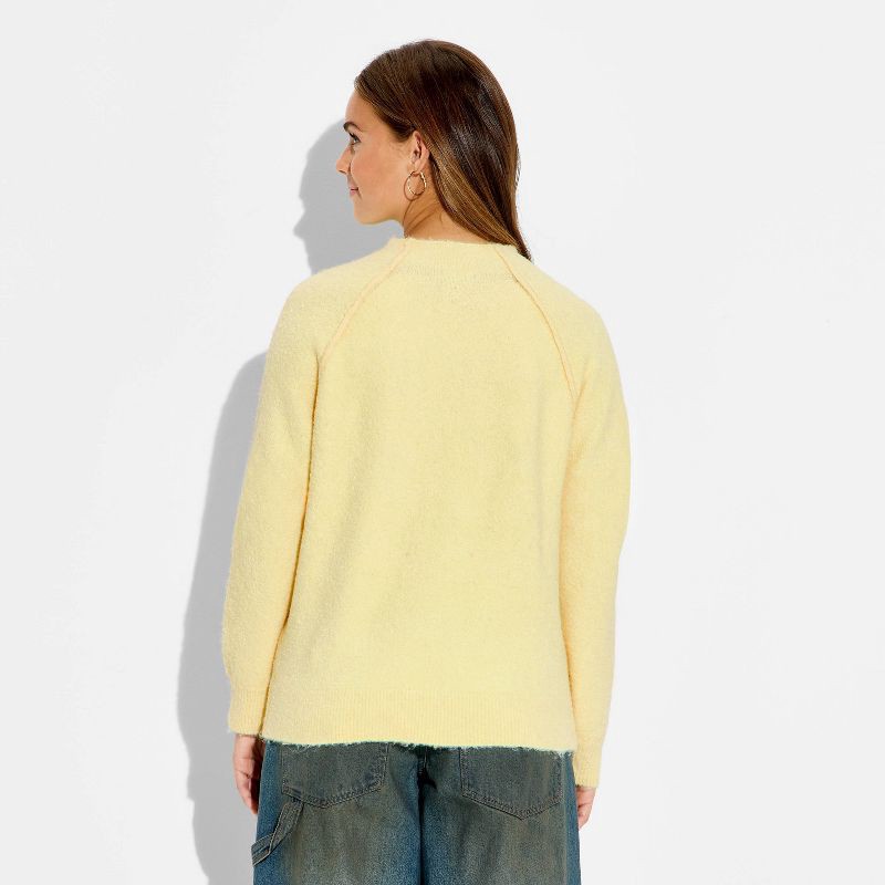 slide 2 of 3, Women's Turtleneck Boucle Tunic Pullover Sweater - Wild Fable™ Yellow L, 1 ct