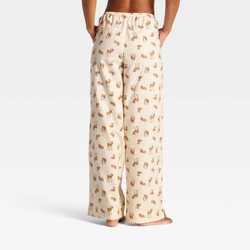 slide 2 of 3, Women's Pajama Pants - Wild Fable™ Cream Deer XXS, 1 ct