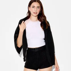 Women's Mid-Rise Faux Cashmere Sweater Shorts - Wild Fable™ Black S