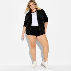 Women's Mid-Rise Faux Cashmere Sweater Shorts - Wild Fable™ Black XXL