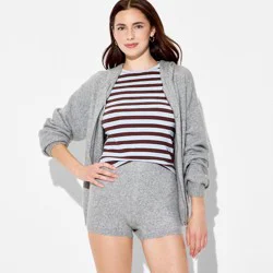 Women's Mid-Rise Faux Cashmere Sweater Shorts - Wild Fable™ Gray XS