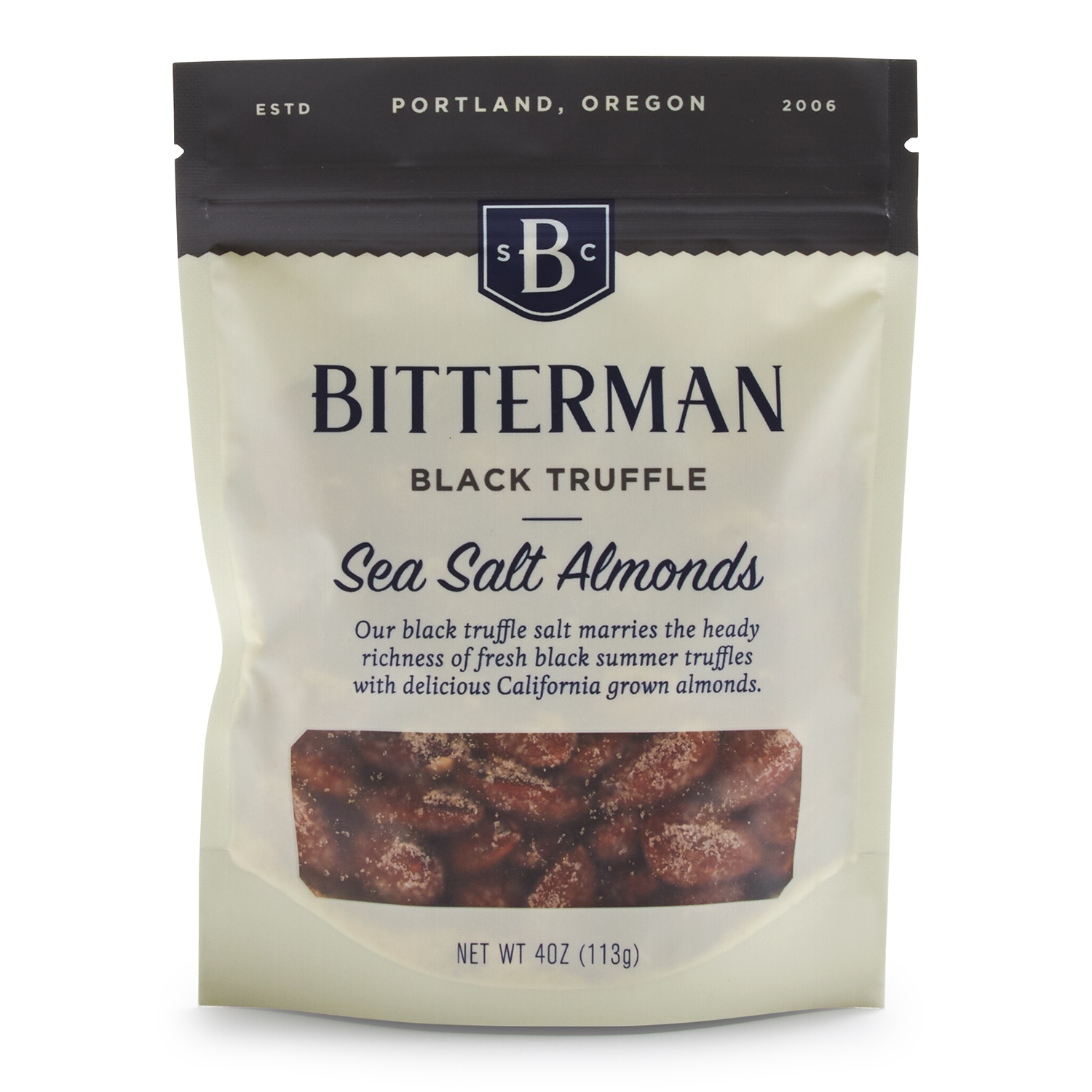 slide 1 of 1, Bitterman Salt Co. Black Truffle Salted Almonds, 1 ct