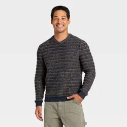 Men's V-Neck Sweater - Goodfellow & Co™ Navy Blue XL