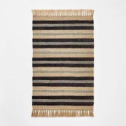 Threshold designed w/Studio McGee Striped Twill Accent Rug Blue/Tan - Threshold™ designed with Studio McGee