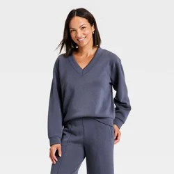 Women's Sandwash Sweatshirt - A New Day™ Blue L