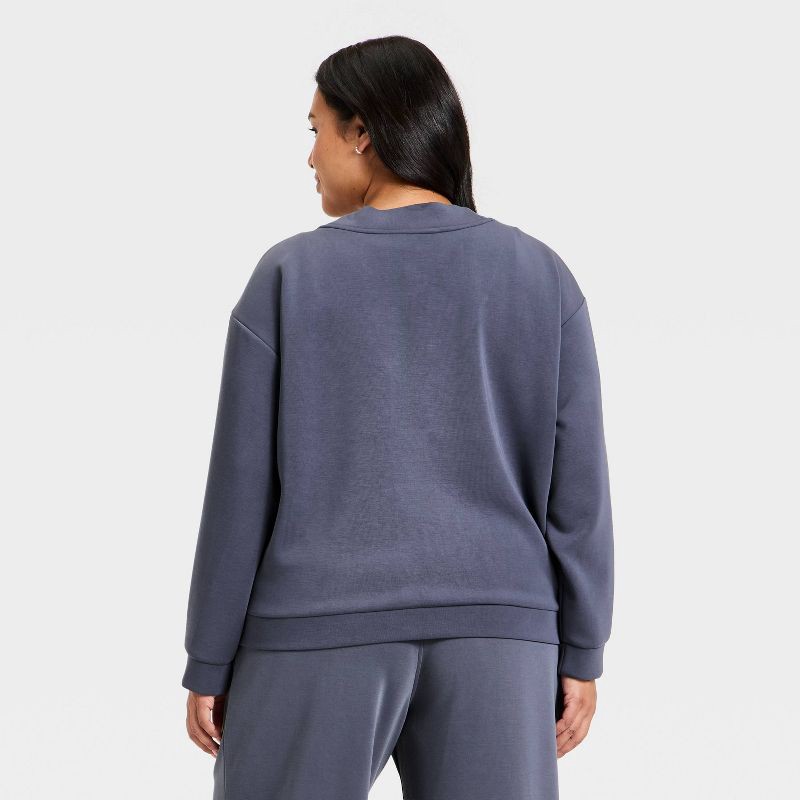 slide 2 of 3, Women's Sandwash Sweatshirt - A New Day™ Blue XXL, 1 ct