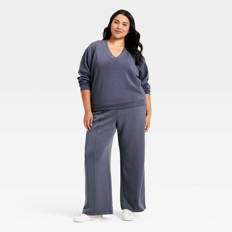 slide 3 of 3, Women's Sandwash Sweatshirt - A New Day™ Blue XXL, 1 ct