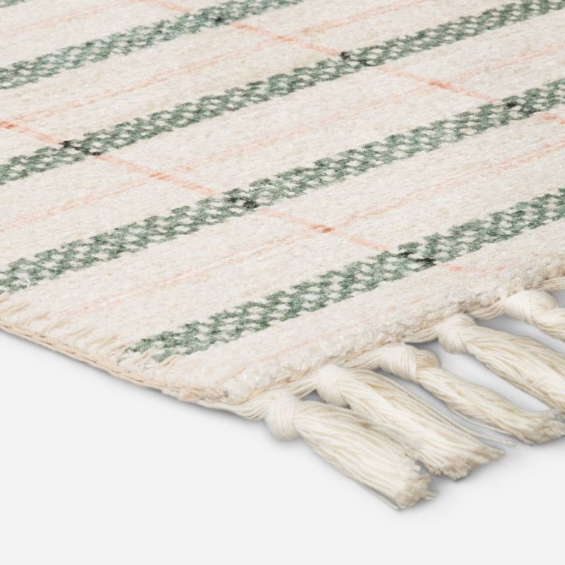 slide 3 of 4, Spring Plaid Scatter Accent Rug - Pink/Green/Ivory - Threshold™, 1 ct