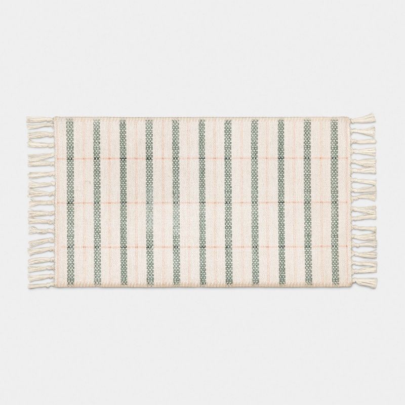 slide 1 of 4, Spring Plaid Scatter Accent Rug - Pink/Green/Ivory - Threshold™, 1 ct