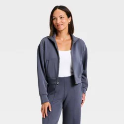Women's Sandwash Zip-Up - A New Day™ Blue XS