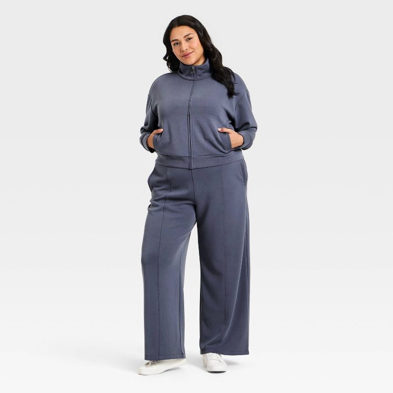 slide 3 of 3, Women's Sandwash Zip-Up - A New Day™ Blue XXL, 1 ct