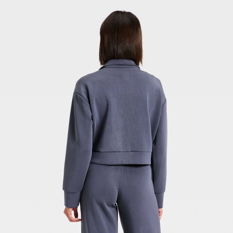 slide 2 of 4, Women's Sandwash Zip-Up - A New Day™ Blue L, 1 ct