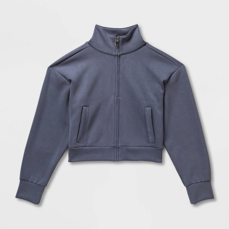 slide 4 of 4, Women's Sandwash Zip-Up - A New Day™ Blue L, 1 ct