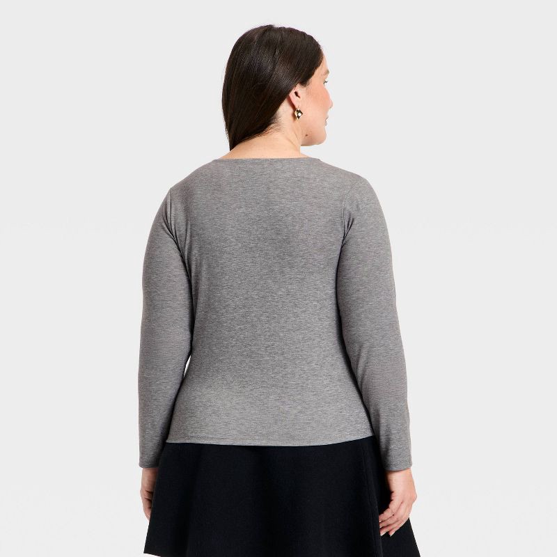 slide 2 of 3, Women's Long Sleeve Knit Cardigan - A New Day™ Gray XXL, 1 ct