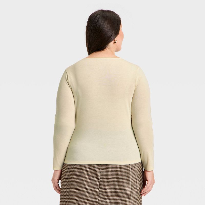 slide 2 of 3, Women's Long Sleeve Knit Cardigan - A New Day™ Cream XXL, 1 ct