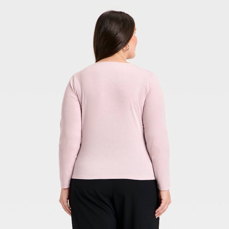 slide 3 of 3, Women's Long Sleeve Knit Cardigan - A New Day™ Pink XXL, 1 ct