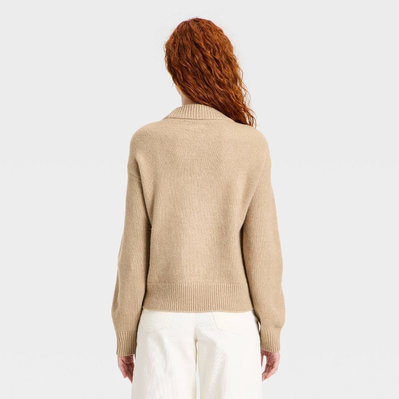 slide 2 of 3, Women's Long Sleeve Cozy Alpine Crewneck Pullover Sweater - Universal Thread™ Brown M, 1 ct