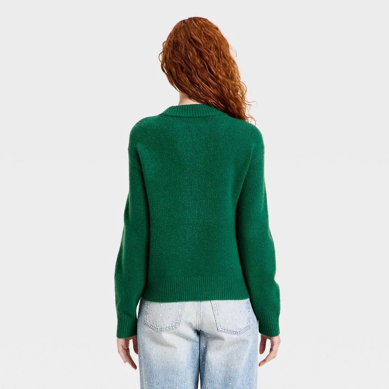 slide 2 of 3, Women's Long Sleeve Cozy Alpine Crewneck Pullover Sweater - Universal Thread™ Dark Green S, 1 ct