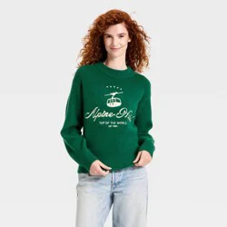 Women's Long Sleeve Cozy Alpine Crewneck Pullover Sweater - Universal Thread™ Dark Green S