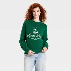 Women's Long Sleeve Cozy Alpine Crewneck Pullover Sweater - Universal Thread™ Dark Green S