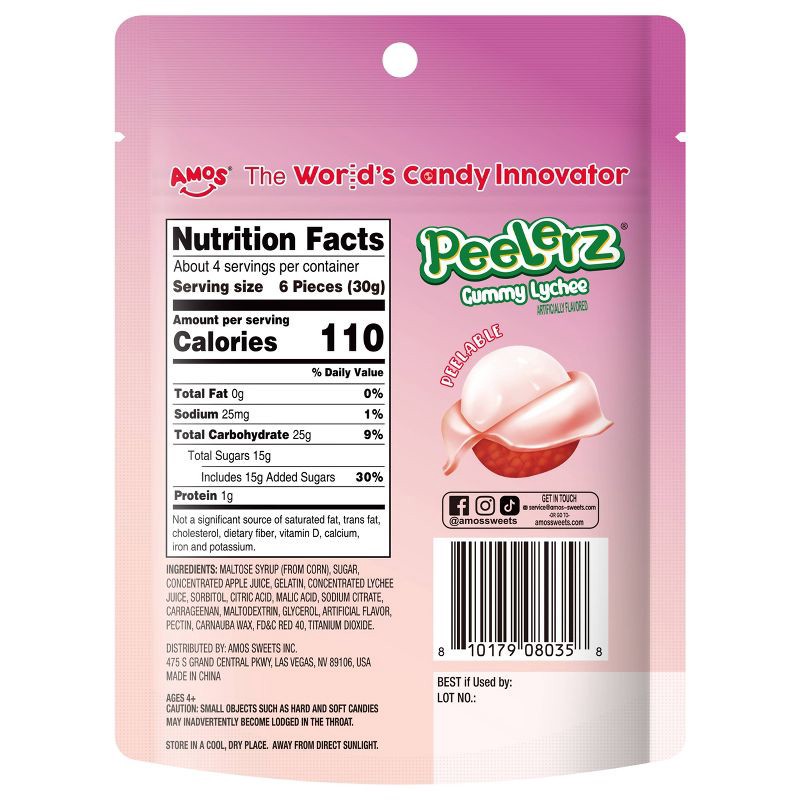 slide 2 of 8, AMOS Peelerz Gummy Lychee Candy - 4.25oz, 4.25 oz