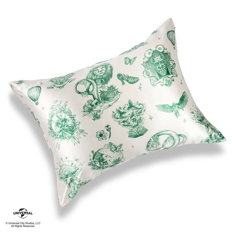 slide 2 of 10, Wicked: For Good x Katie Kime Blissy Standard 600 Thread Count Amazafying Pillowcase Green, 1 ct