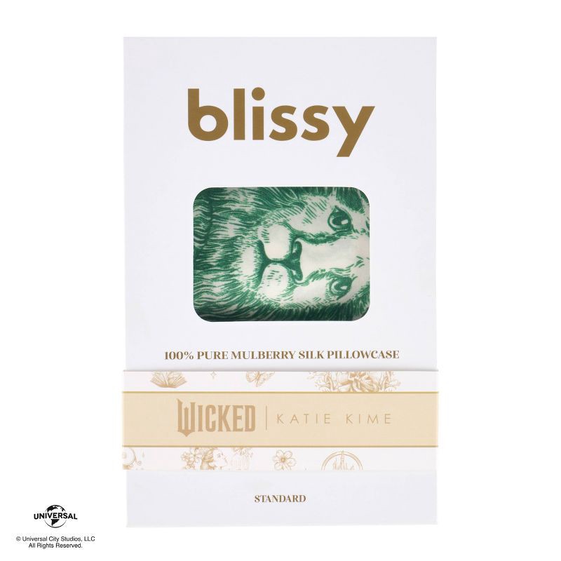 slide 5 of 10, Wicked: For Good x Katie Kime Blissy Standard 600 Thread Count Amazafying Pillowcase Green, 1 ct