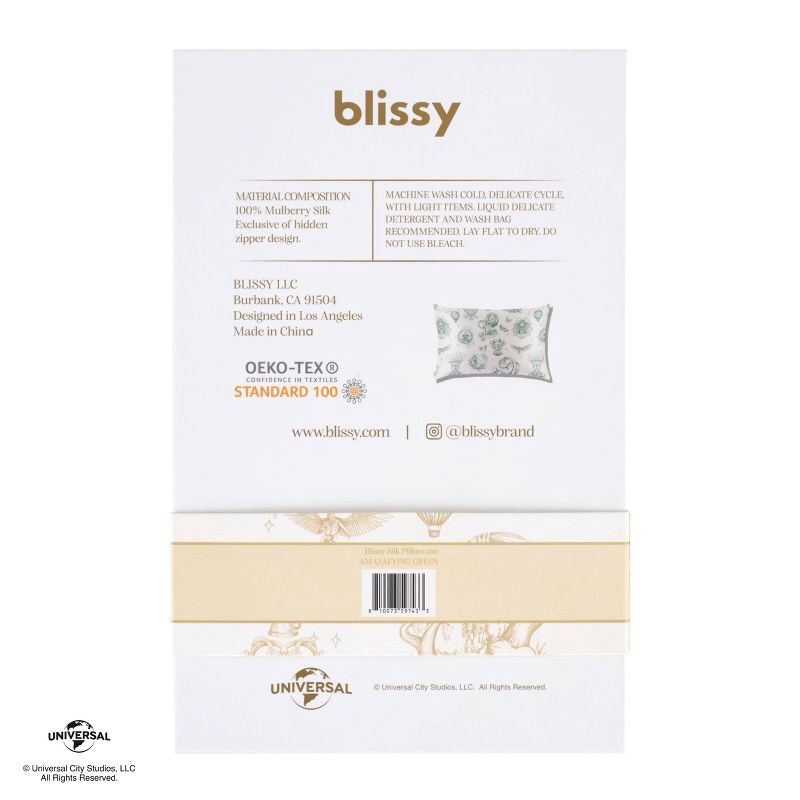 slide 6 of 10, Wicked: For Good x Katie Kime Blissy Standard 600 Thread Count Amazafying Pillowcase Green, 1 ct