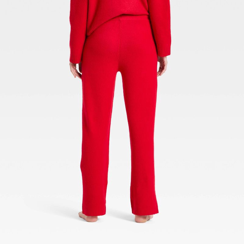 slide 2 of 3, Women's Mid-Rise Cozy Knit Ankle Pull-On Pants - Universal Thread™ Red XL, 1 ct