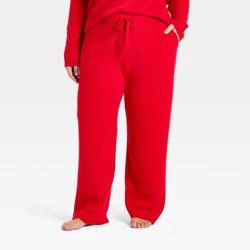 Women's Mid-Rise Cozy Knit Ankle Pull-On Pants - Universal Thread™ Red XXL