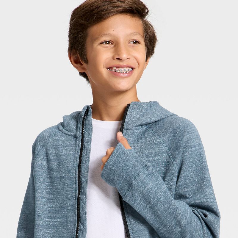 slide 3 of 3, Boys' Siro Ponte Full Zip Hoodie Sweatshirt - All In Motion™ Dark Blue XL, 1 ct