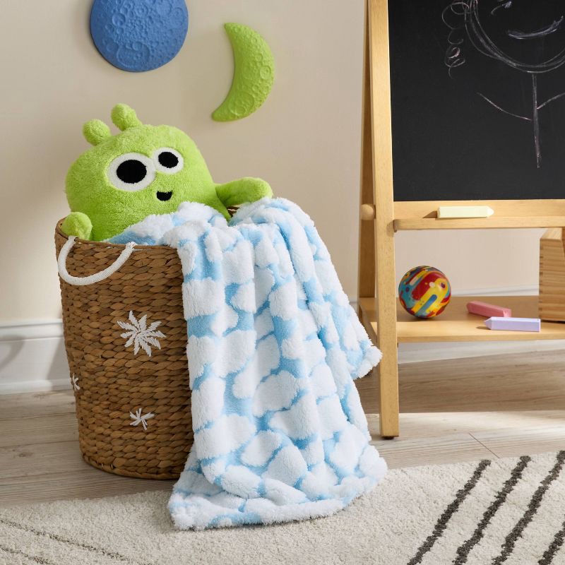 slide 2 of 3, Cloud Plush Kids' Throw Blanket Blue - Pillowfort™, 1 ct