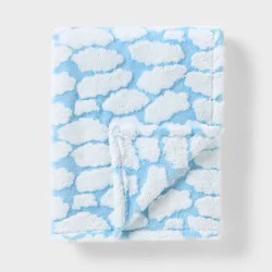 Cloud Plush Kids' Throw Blanket Blue - Pillowfort™