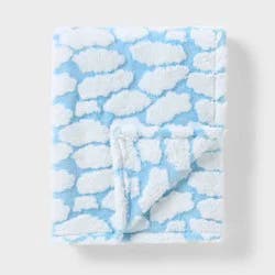Cloud Plush Kids' Throw Blanket Blue - Pillowfort™