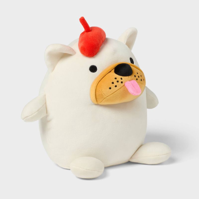 slide 1 of 4, Frenchie Kids' Mini Weighted Plush Throw Pillow Cream - Pillowfort™, 1 ct