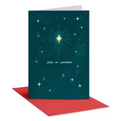 Carlton Cards Religious Christmas Card Star of Wonder Sparkling Stars Includes Envelope