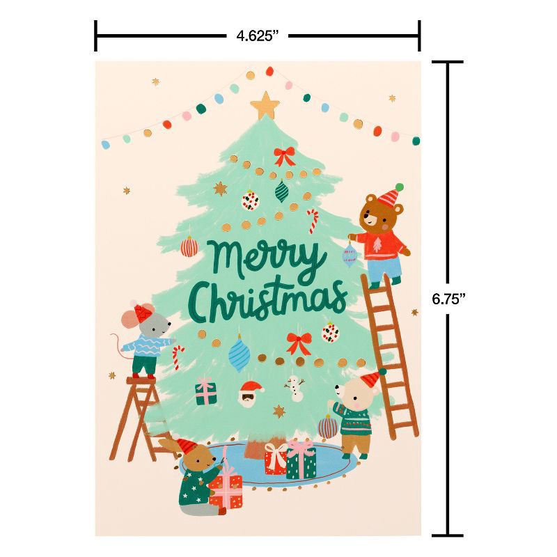 slide 4 of 4, Carlton Cards Christmas Card Wrapped in Love Whimsical Critters Includes Envelope, 1 ct