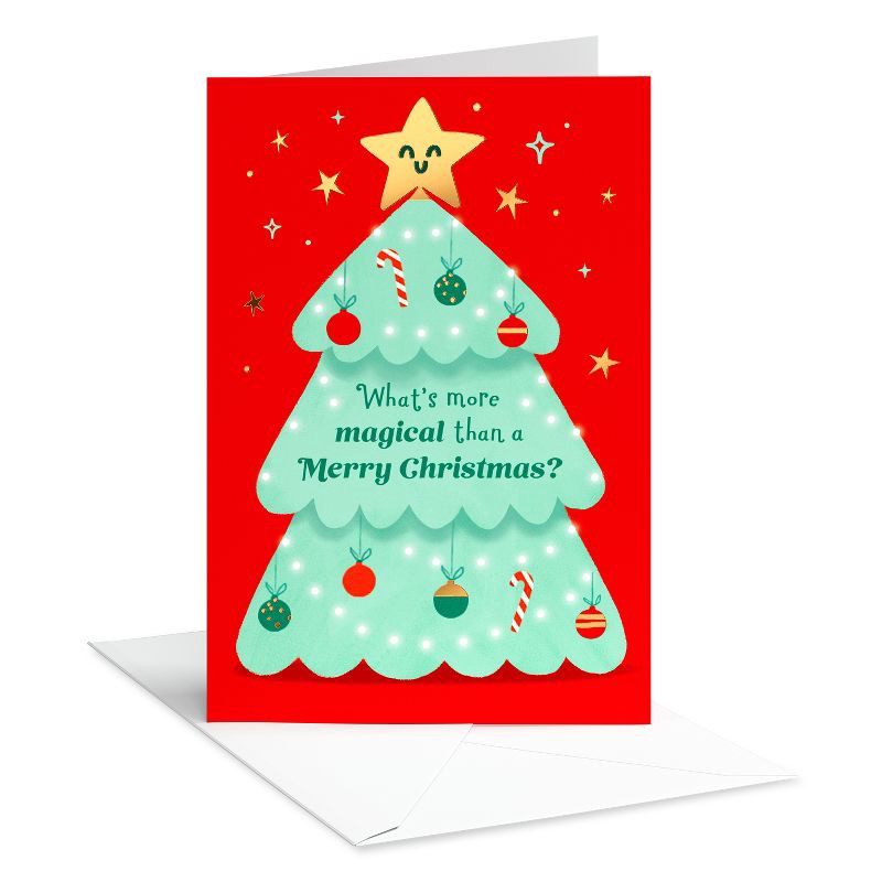 slide 1 of 4, Carlton Cards Christmas Card for Kids' Magical All Year Long Treetop Joy Includes Envelope, 1 ct