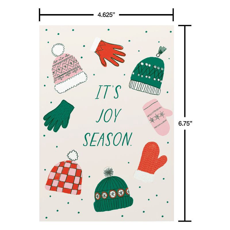 slide 5 of 5, Carlton Cards Christmas Card It's Joy Season Winter Accessories Includes Envelope, 1 ct