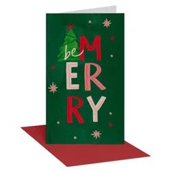 Recycled Paper Greetings 'Be Merry' Christmas Money and Gift Card Holder