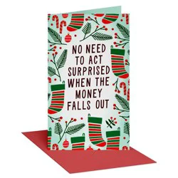 Recycled Paper Greetings Christmas Money and Gift Card Holder No Need to Act Surprised