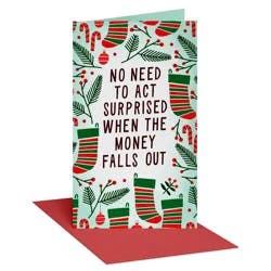 Recycled Paper Greetings Christmas Money and Gift Card Holder No Need to Act Surprised