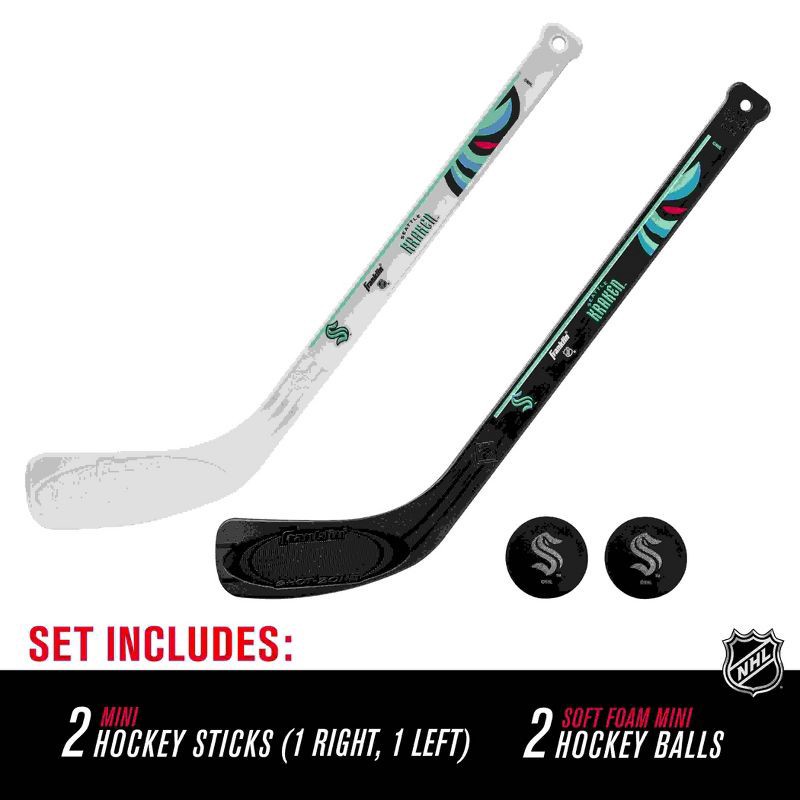 slide 3 of 6, NHL Seattle Kraken Mini 2pk Hockey Set, 2 ct